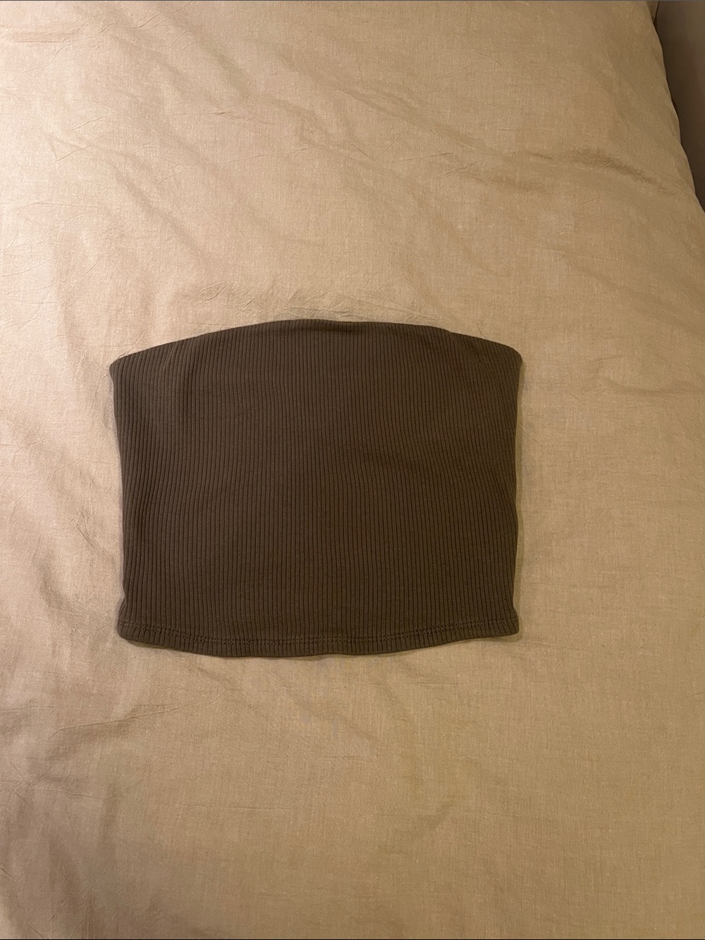 Garage Olive Ribbed Tube Top